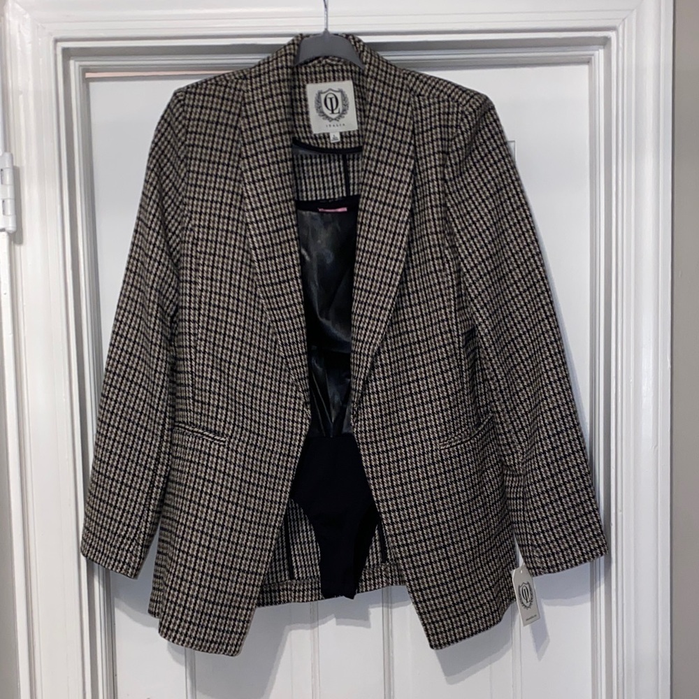 OL Italia Black and White Houndstooth Blazer